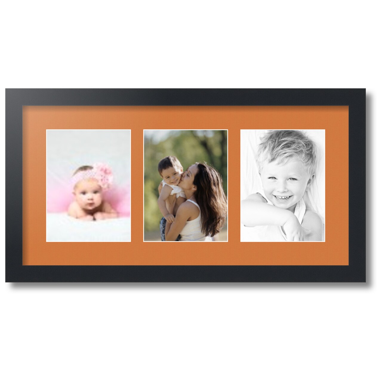 ArtToFrames Collage Photo Picture Frame with 3 - 6x8 inch Openings, Framed in Black with Over 62 Mat Color Options and Plexi Glass (CSM-3926-782)
